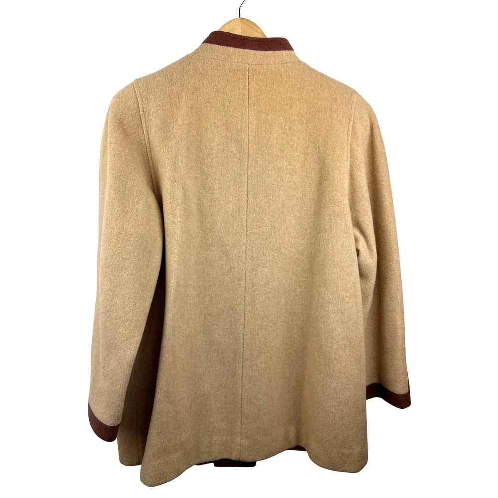 Fashionbilt Casuals Vintage 100% Pure Wool Button Coat Tan Brown